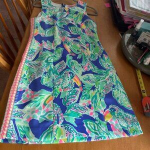 Lilly Pulitzer Size M or 10  Mila Shift Dress Beckon Blue  Wake Up Call